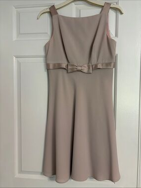 Laundry By Shelli Segal Dusty Pink Bow-Accent A-Line Dress